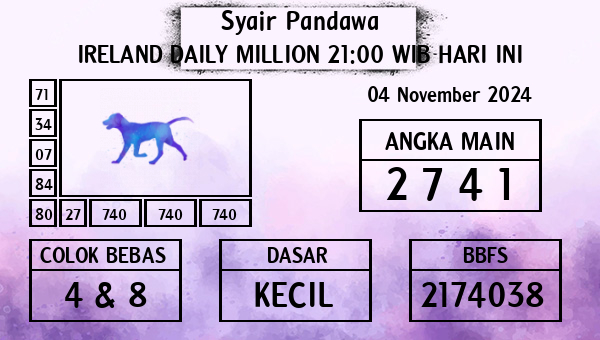 Prediksi Ireland Daily Million 21:00 WIB