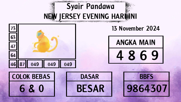 Prediksi New Jersey Evening