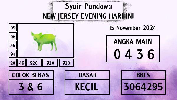 Prediksi New Jersey Evening