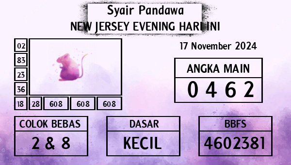 Prediksi New Jersey Evening