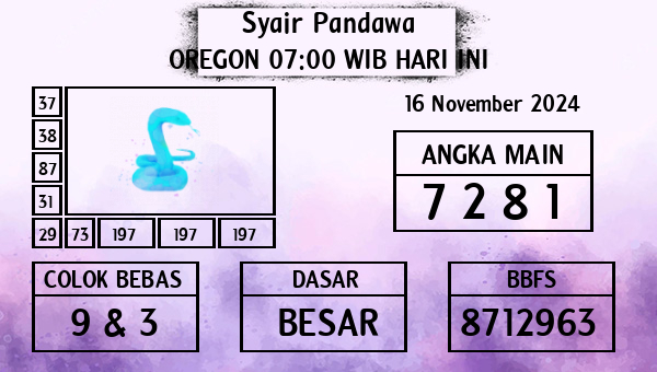 Prediksi Oregon 07:00 WIB