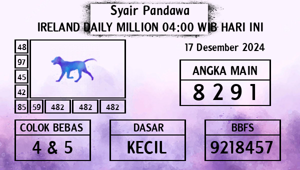 Prediksi Ireland Daily Million 04:00 WIB