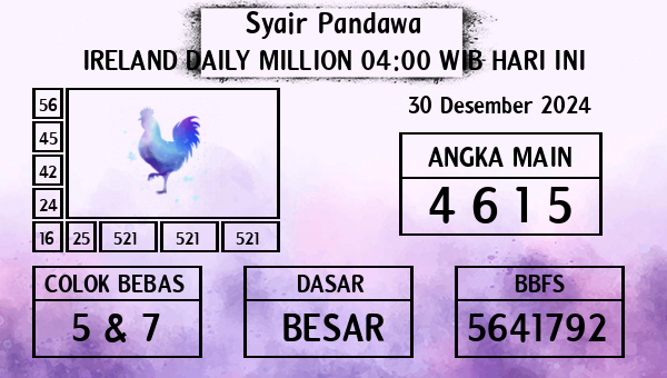 Prediksi Ireland Daily Million 04:00 WIB