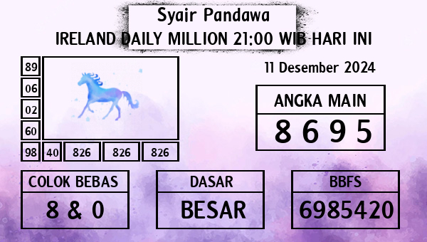 Prediksi Ireland Daily Million 21:00 WIB