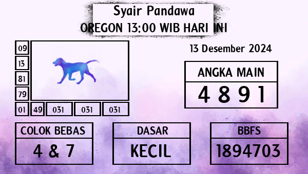 Prediksi Oregon 13:00 WIB