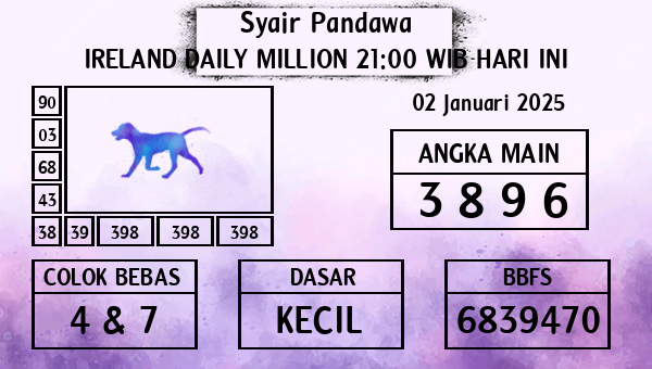 Prediksi Ireland Daily Million 21:00 WIB