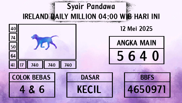 Prediksi Ireland Daily Million 04:00 WIB