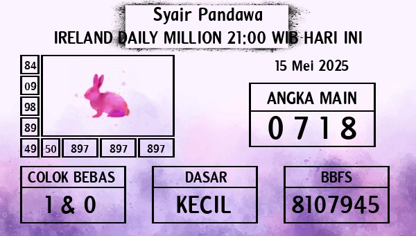 Prediksi Ireland Daily Million 21:00 WIB