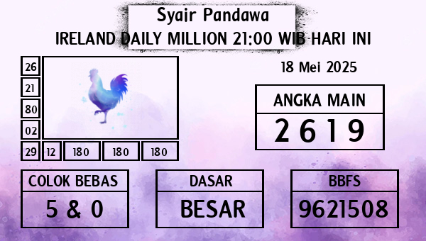 Prediksi Ireland Daily Million 21:00 WIB