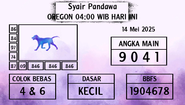 Prediksi Oregon 04:00 WIB