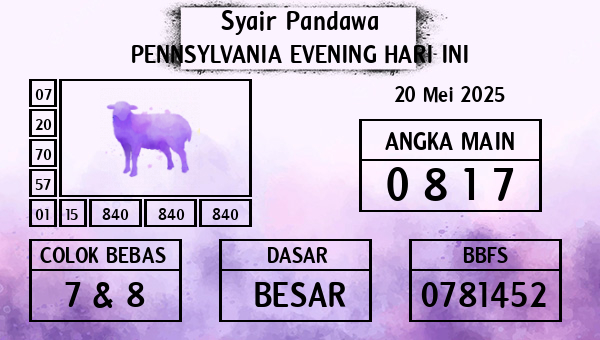Prediksi Pennsylvania Evening
