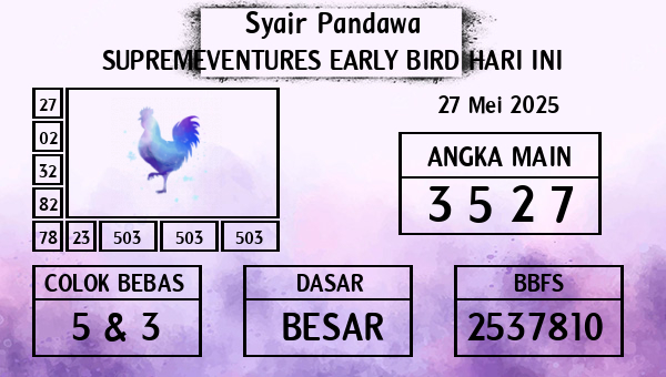 Prediksi Supremeventures Early Bird
