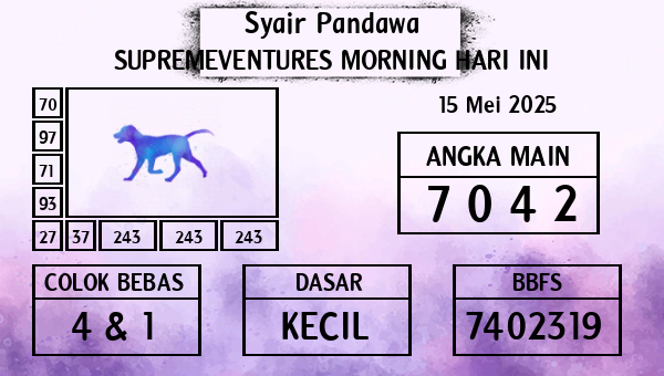 Prediksi Supremeventures Morning