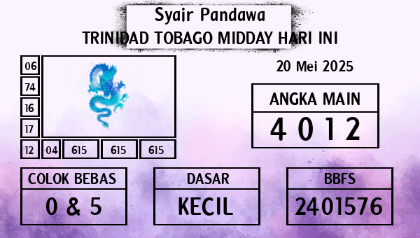 Prediksi Trinidad Tobago Midday