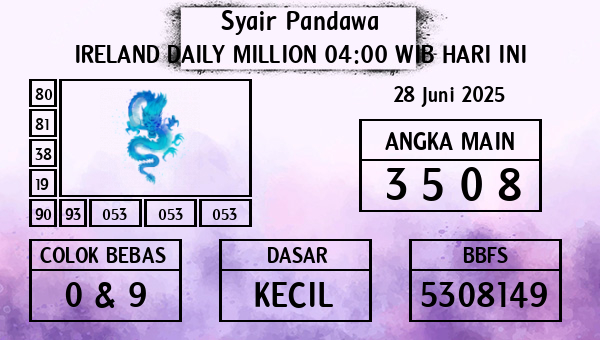 Prediksi Ireland Daily Million 04:00 WIB