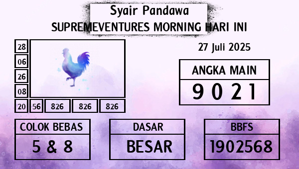 Prediksi Supremeventures Morning