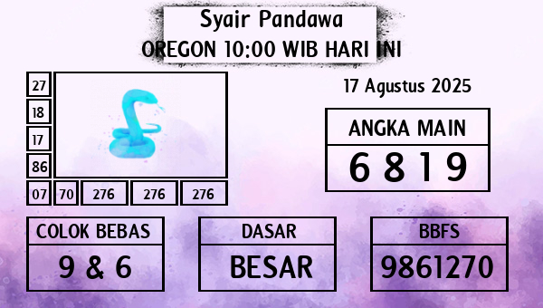 Prediksi Oregon 10:00 WIB