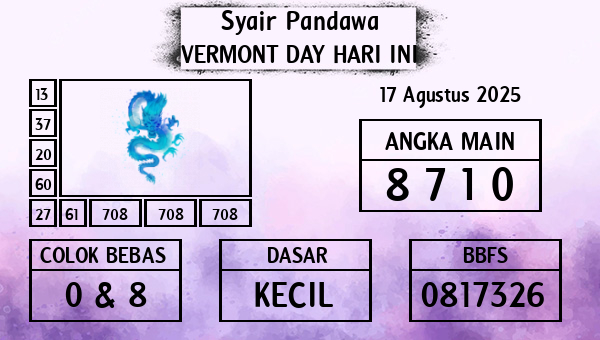 Prediksi Vermont Day