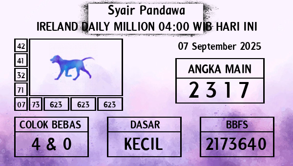 Prediksi Ireland Daily Million 04:00 WIB