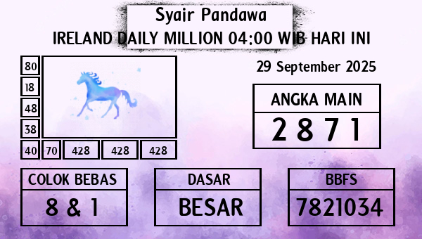 Prediksi Ireland Daily Million 04:00 WIB