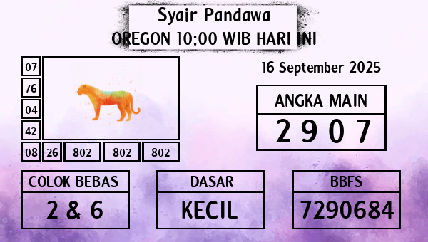 Prediksi Oregon 10:00 WIB