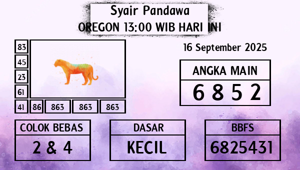 Prediksi Oregon 13:00 WIB