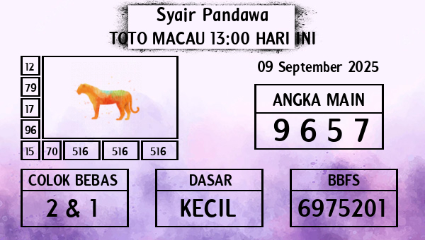 Prediksi Toto Macau 13:00