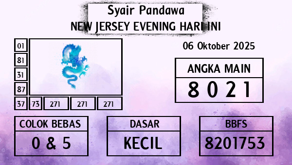 Prediksi New Jersey Evening