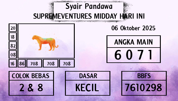 Prediksi Supremeventures Midday
