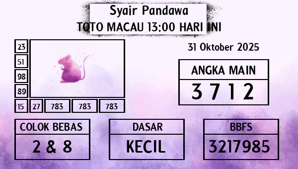 Prediksi Toto Macau 13:00