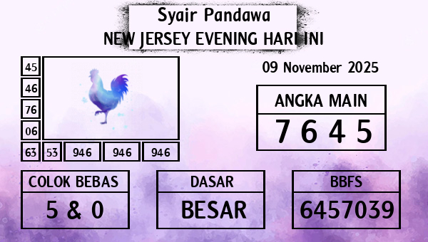 Prediksi New Jersey Evening