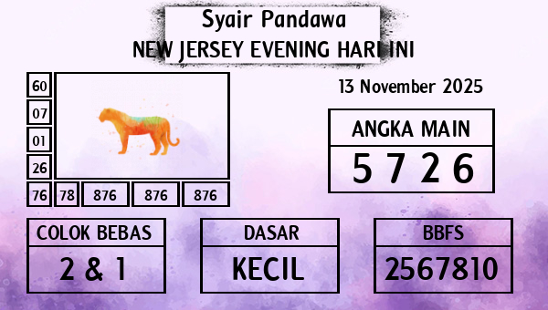 Prediksi New Jersey Evening
