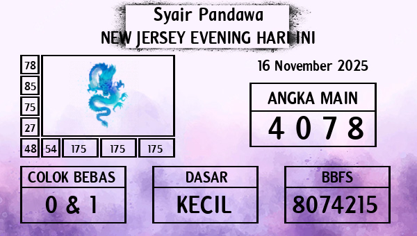 Prediksi New Jersey Evening