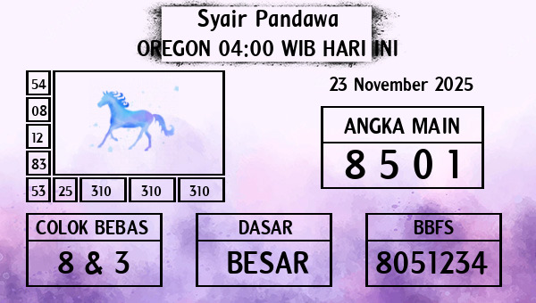 Prediksi Oregon 04:00 WIB
