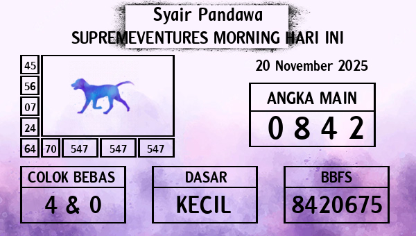 Prediksi Supremeventures Morning