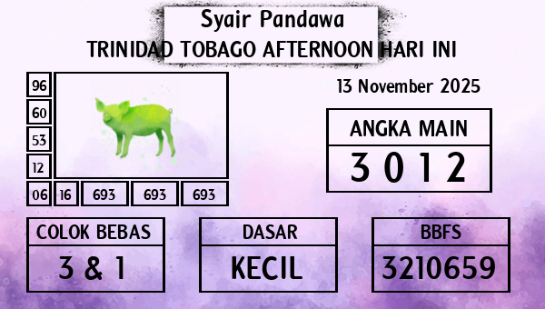 Prediksi Trinidad Tobago Afternoon