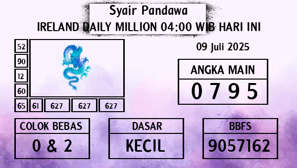 Prediksi Ireland Daily Million 04:00 WIB