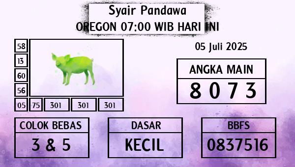 Prediksi Oregon 07:00 WIB