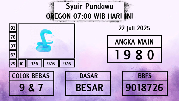 Prediksi Oregon 07:00 WIB