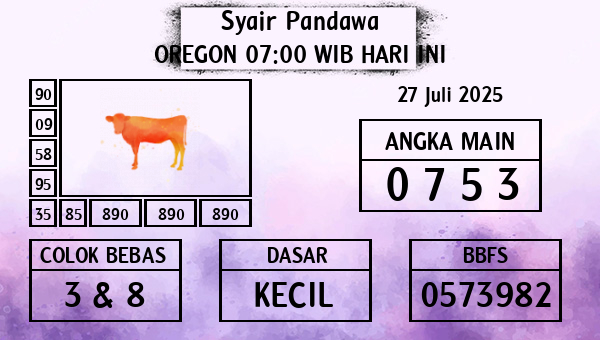 Prediksi Oregon 07:00 WIB